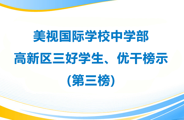 美视师一学校中学部 高新区三好学生、优干榜示(第三榜)