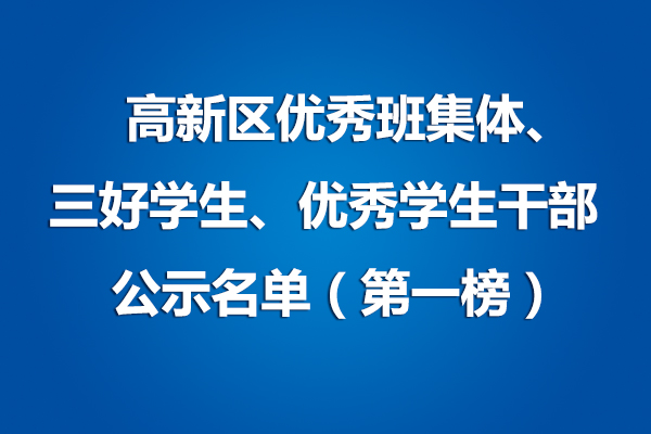 美视师一学校IB—PYP 高新区优秀班集体、三好学生、优秀学生干部 公示名单（第一榜）